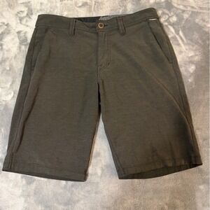 Volcom Frickin Modern Stretch Chino Shorts Mens 30 Charcoal Gray Skater Surf